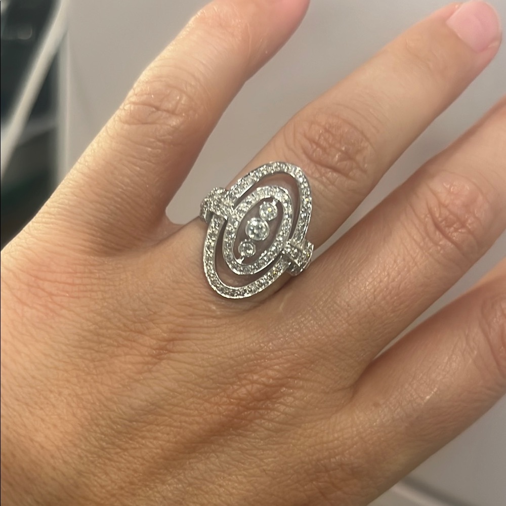 14k white gold and diamond size 6.25